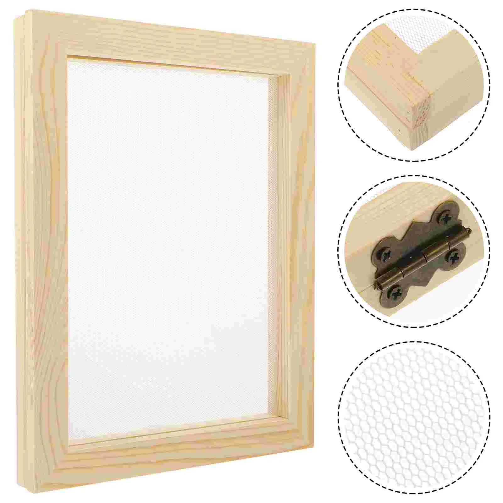 

Paper Making Frame Screen Diy Wooden Mould Papermaking Craft Deckle Printing Toys Handmade Kit Kids Mold Tools Package Flower