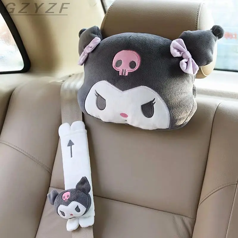 

Cute Plush Cartoon Car Neck Pillow Baby Kids Black Devil Car Headrest Head Pad Auto Interior Accessories Seat Cushion