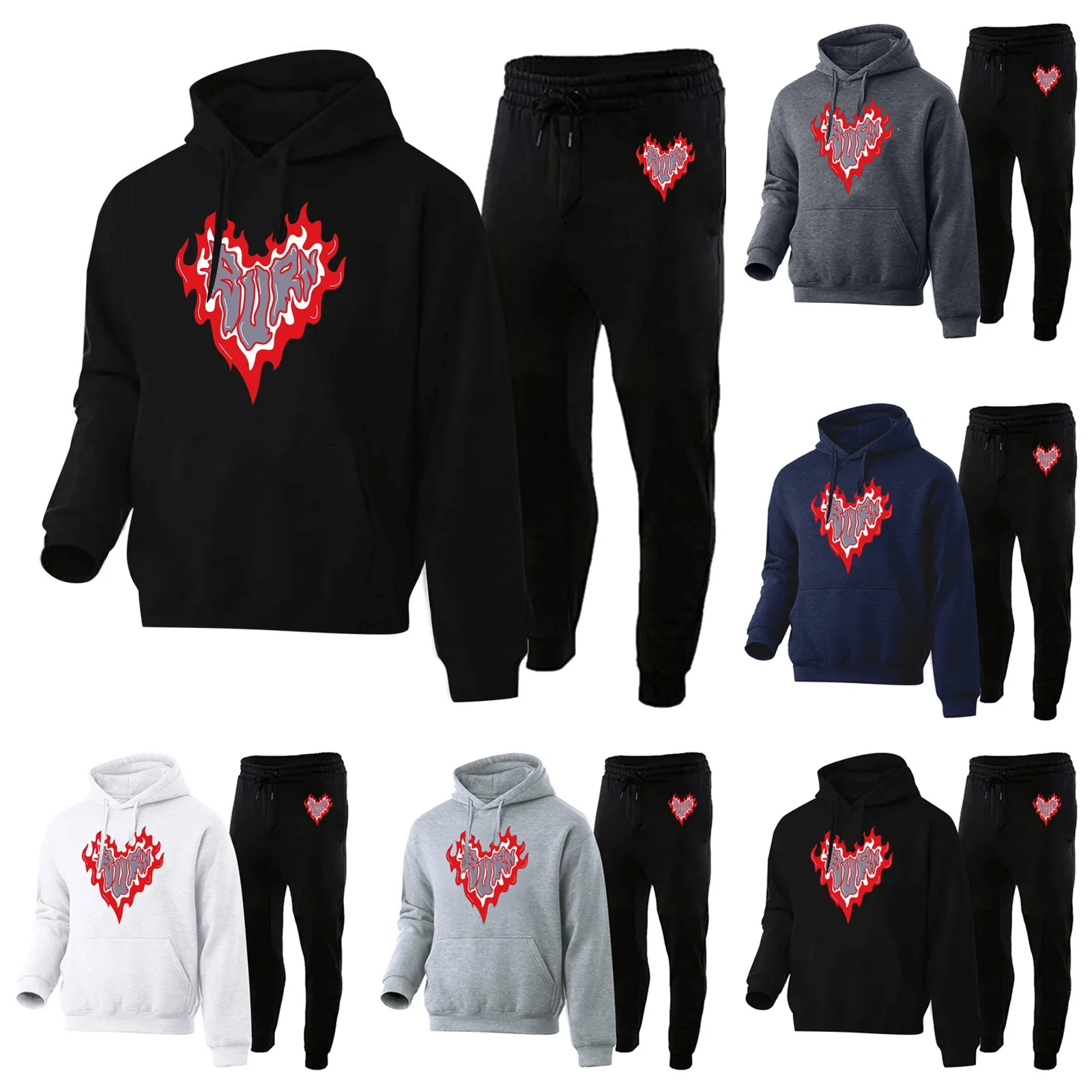 

Мужской повседневный костюм из двух предметов, бархатная толстовка с капюшоном и брюки с принтом букв и карманами, смокинг, Осень-зима