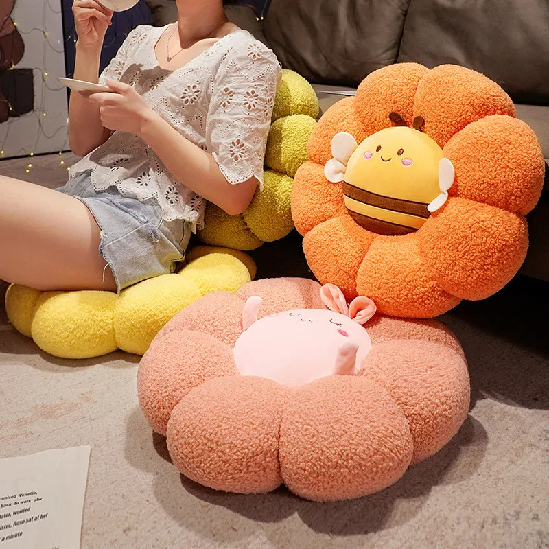 

Мультяшная плюшевая подушка в форме тыквы, милая мягкая набивная подушка в виде животного, кролика, кошки, домашний декор, диван-коврик, пода...