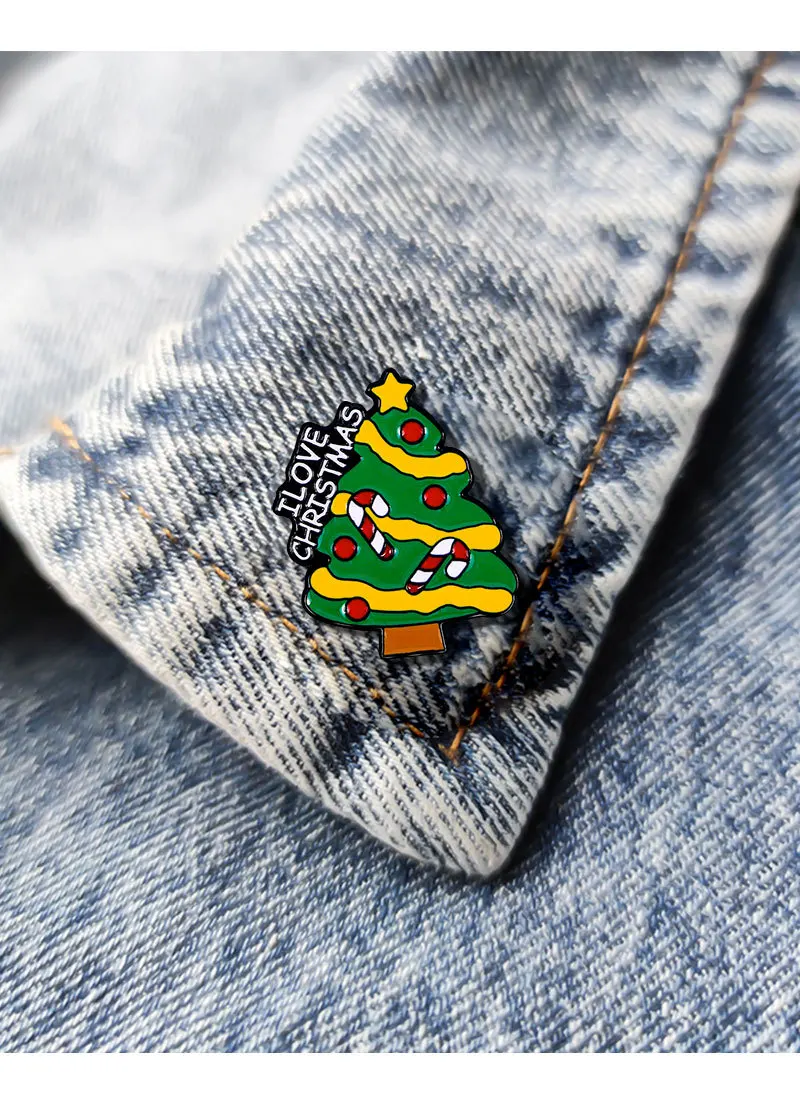 Оригинальная мультяшная брошь в виде рождественской елки 2024 милые