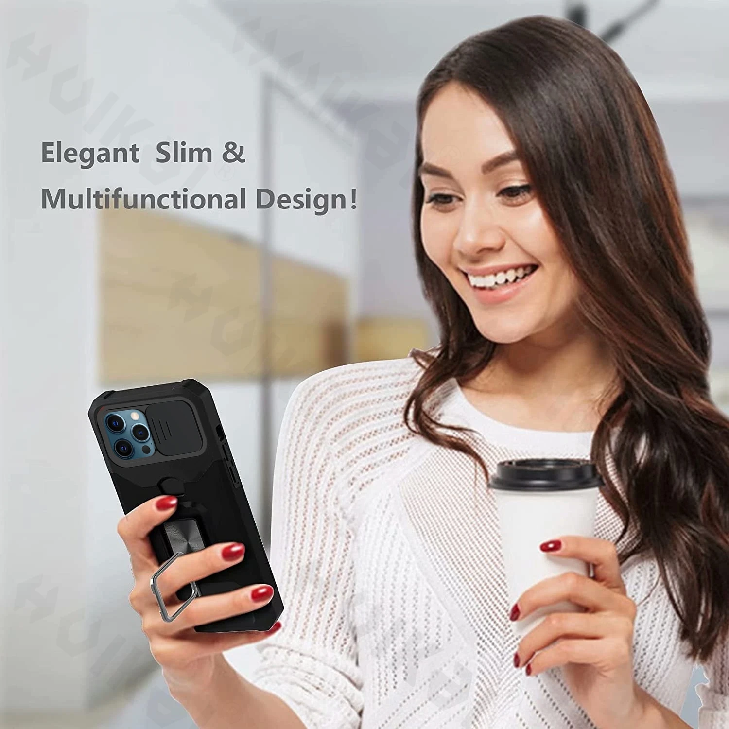 Sliding Camera Cover Card Holder Slot Case For iPhone 13 14 12 Pro Max 11 X XS  Shockproof Heavy Duty Case Military Grade Cover
