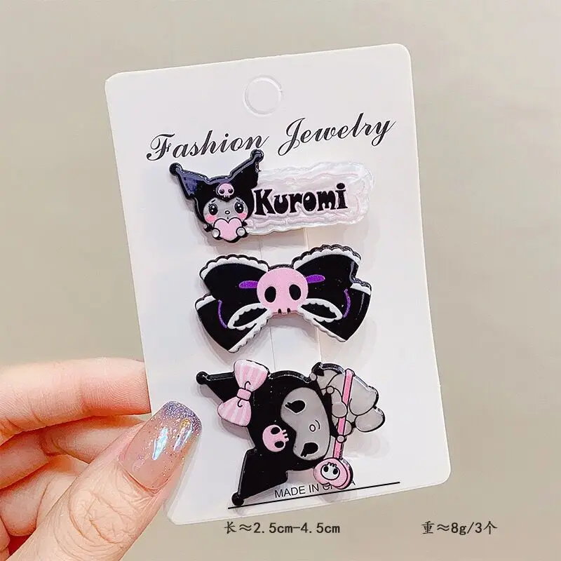 Зажим для волос Kawaii Cinnamoroll Kuromi My Melody 3 шт