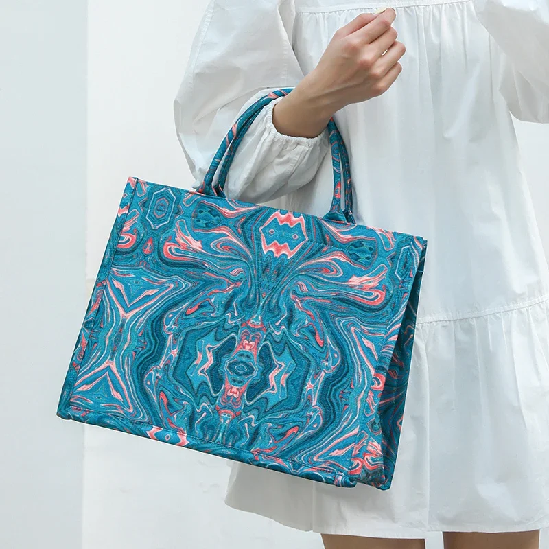 Модные сумки с принтом на молнии и ручками простые высококачественные