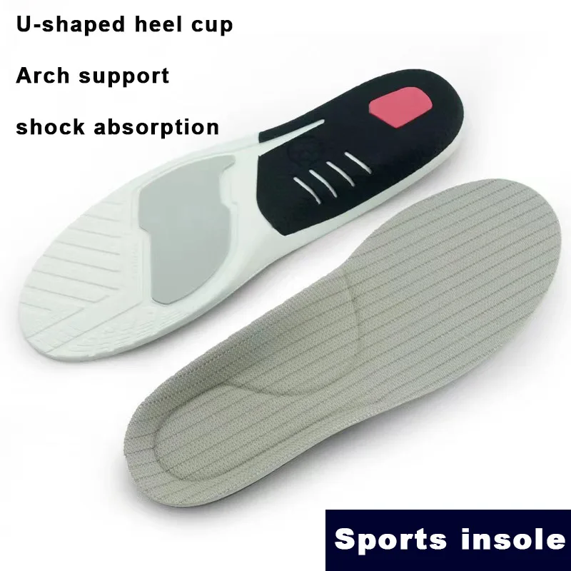 Thickened shock-absorbing three-dimensional support sports insoles for men women soft breathable arch support casual full pad