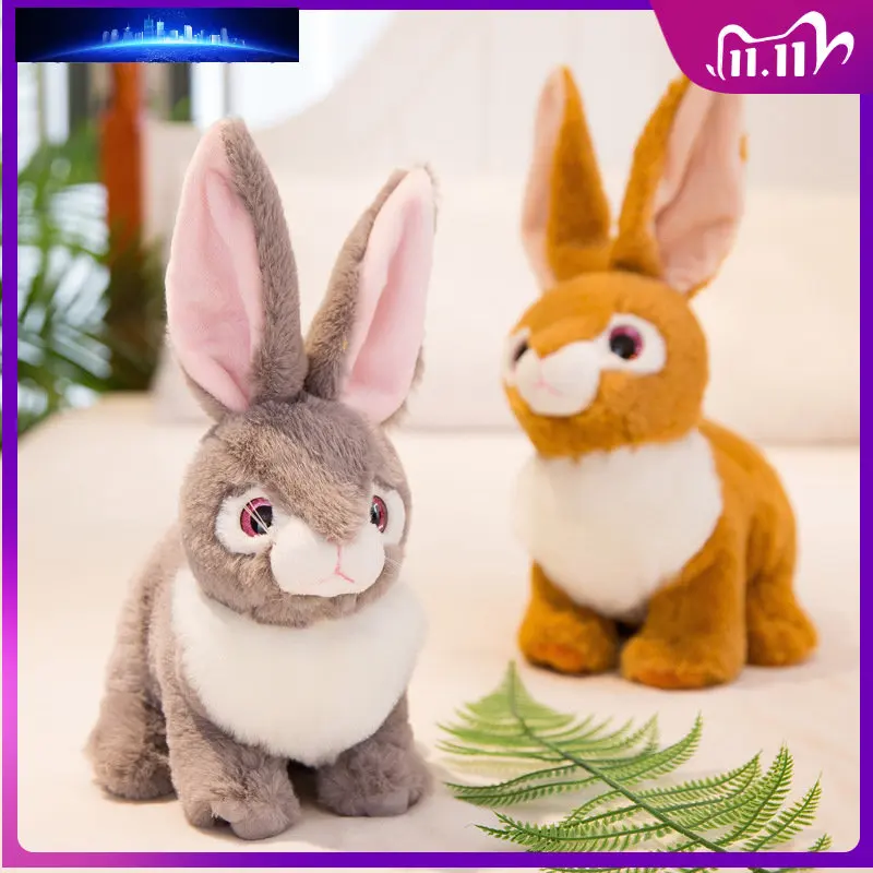 

25CM Realistic Cute White Plush RabbitsToy Fur Lifelike Animal Easter Bunny Simulation Model Birthday Gift Rabbit Kawaii Toys