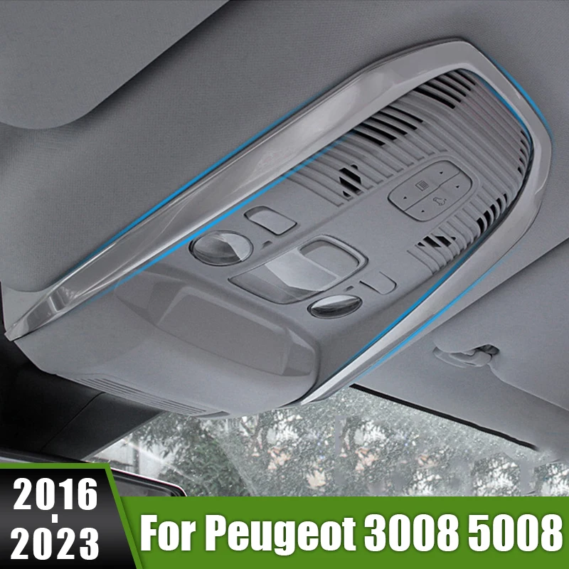

For Peugeot 3008 5008 GT 2016 2017 2018 2019 2020 2021 2022 2023 Car Front Rear Reading Light Lamp Cover Sticker Garnish Frame