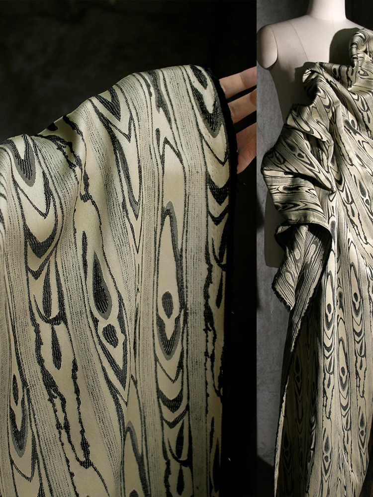 

Fabric Wide150cmx50cm High-End Double-Sided Ancient Green Jacquard Texture DIY Coat Suit Pants Spring and Summer Clothes Fashion