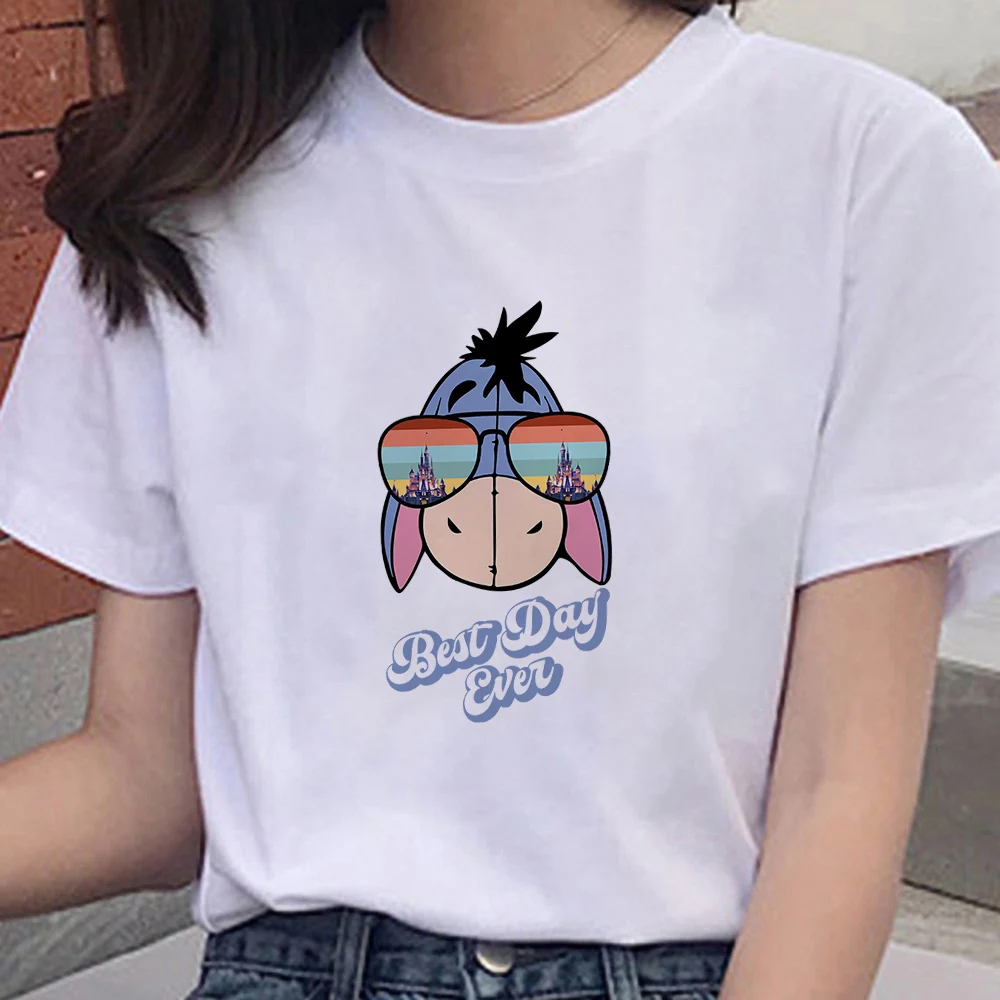 

Cartoon Print Aesthetic Popular T-Shirt Women Disney Summer Daisy Duck With Sunglasses New Cool Trendy Leisure Tshirt