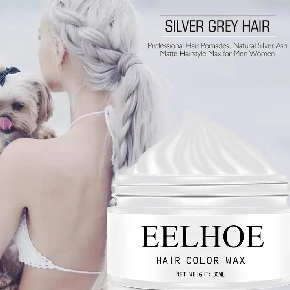 30ml Hair Dye Hair Wax Styling Silver Hair Mud Grey Disposable Natural Hair Strong Gel Cream Hair Dye For Unisex images - 6