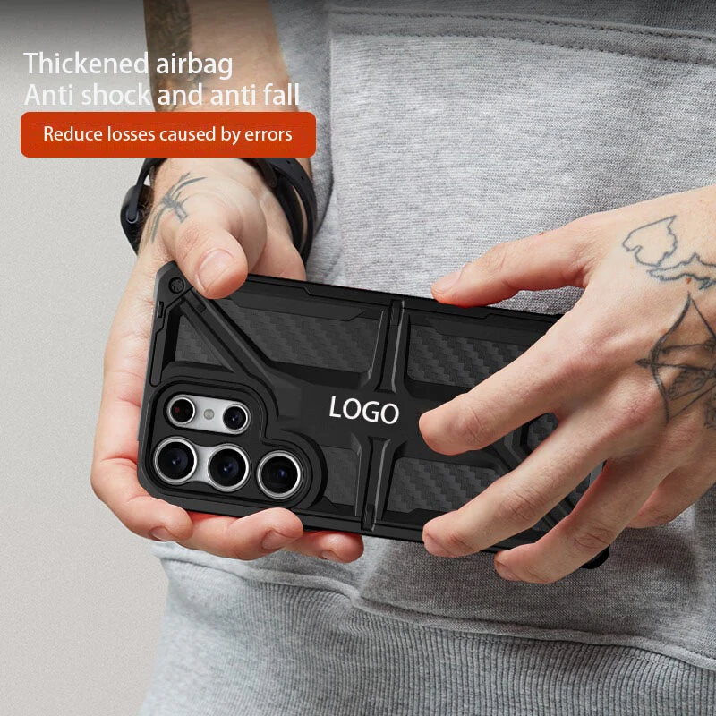 Carbon Fibre MONARCH  Bumper Case Fall prevention For Samsung Galaxy S23Ultra S23 S23Plus S22Ultra Matter Clear Shockproof Cover