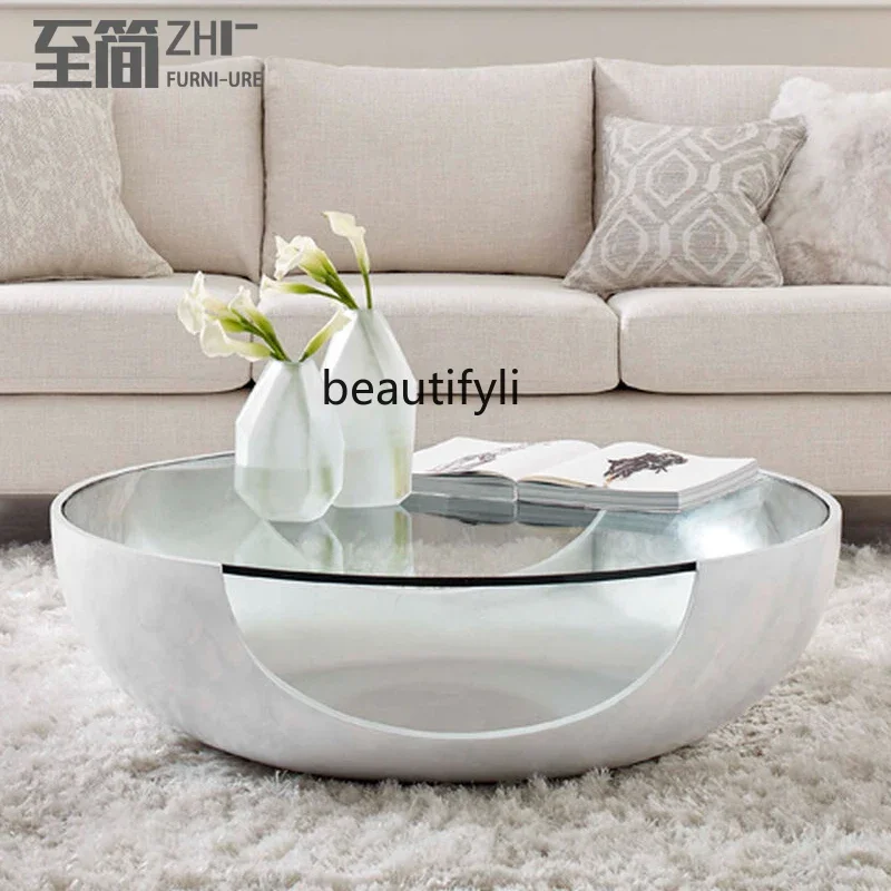 Современный модельер круглый изогнутый стеклянный журнальный столик в форме