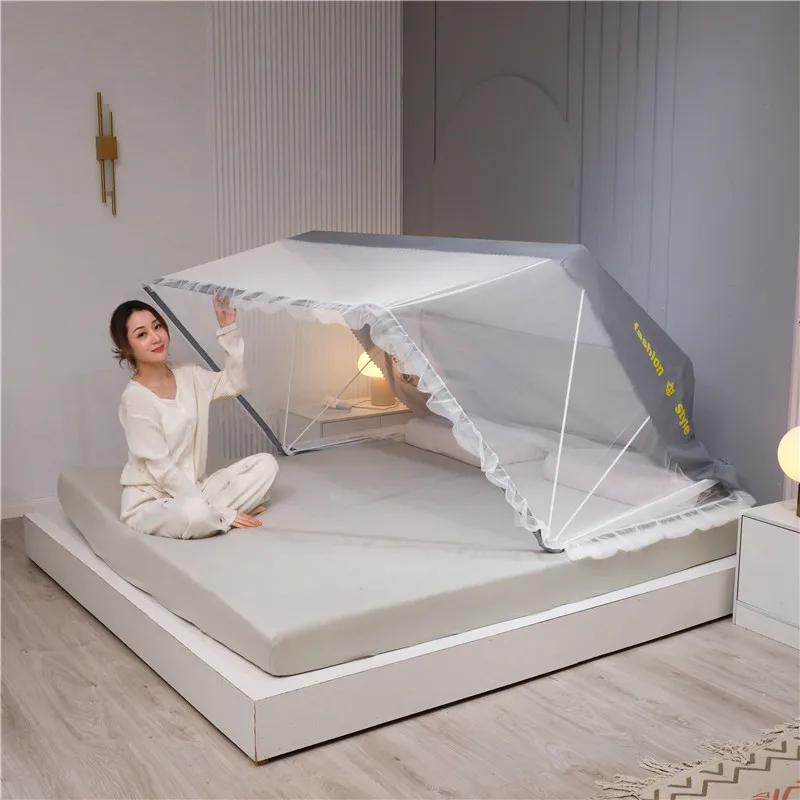 Складная противомоскитная сетка без дна не требующая установки Двухъярусная