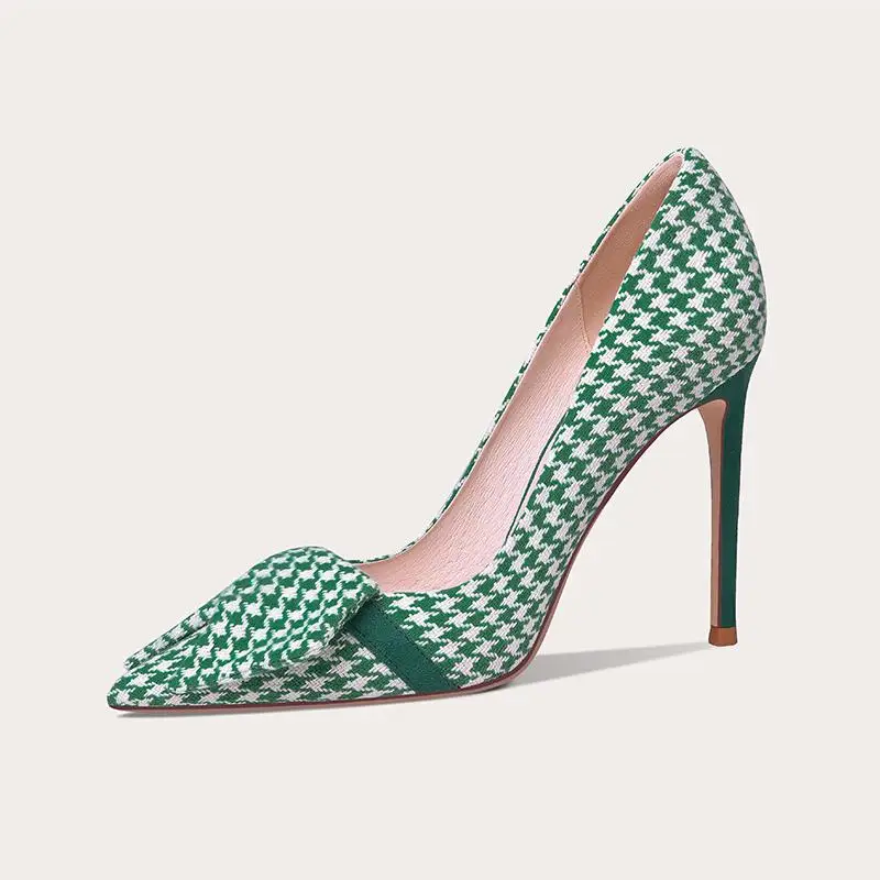 

Женские туфли на высоком каблуке, зеленые туфли-лодочки с острым носком, 31, 32, 33, 2022