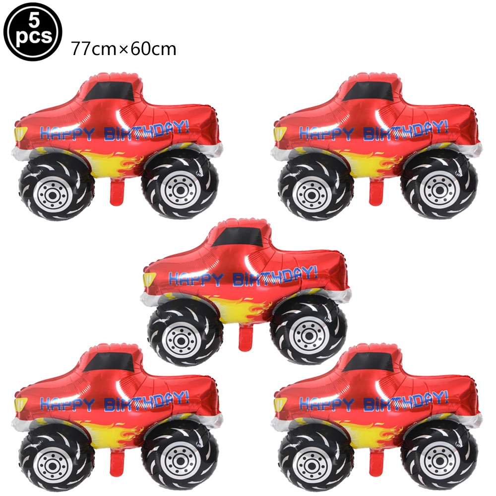 

5 шт. Фольгированные шары Монстр-трак, Экскаватор для праздника