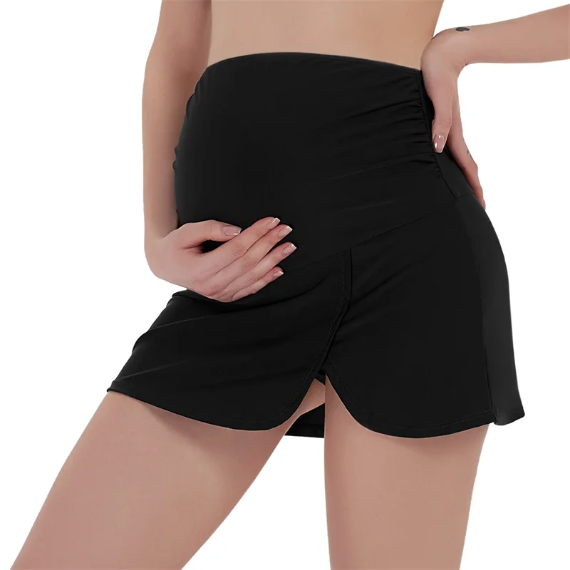 

Maternity Swimwear Skirt High Waisted Pregnancy Bikini Bottom Shorts with Built-in Brief