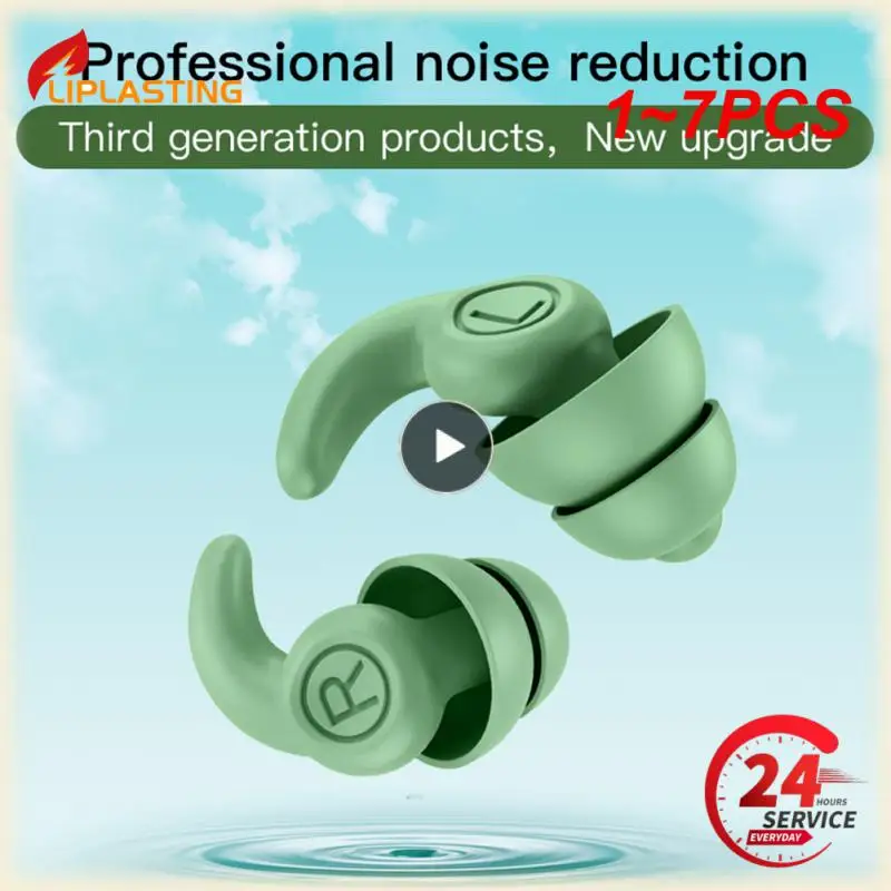 

1~7PCS Anti Noise Silicone Earplugs Waterproof Swimming Ear Plugs For Sleeping Diving Surf Soft Comfort Natation Swimming Ear