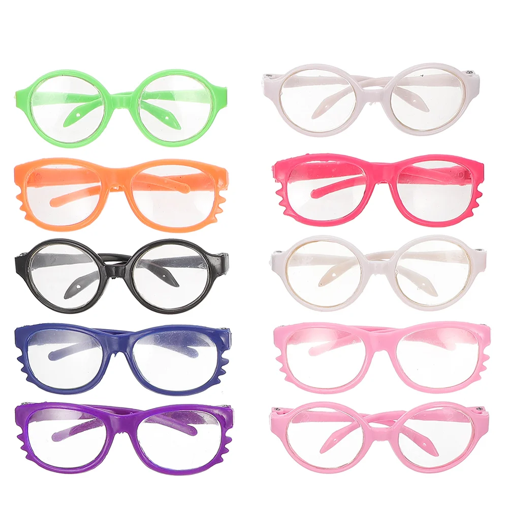 

Doll Dressing Glasses Mini Glasses Doll Glasses For 12' Dolls Hippy Clear Lens Round Frame Eyewear Eye Glasses