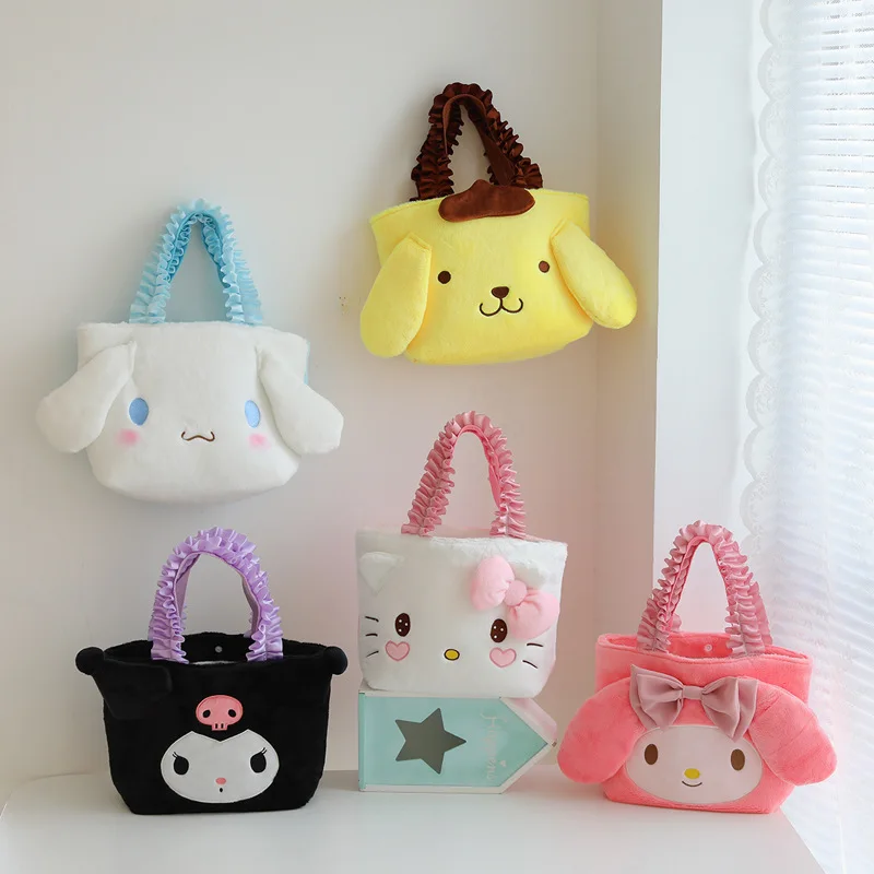 

Sanrio Cartoon Anime Merchandise Cinnamoroll HelloKitty Mymelody Pompom Purin Kuromi Portable Bento Bag Kids Gift