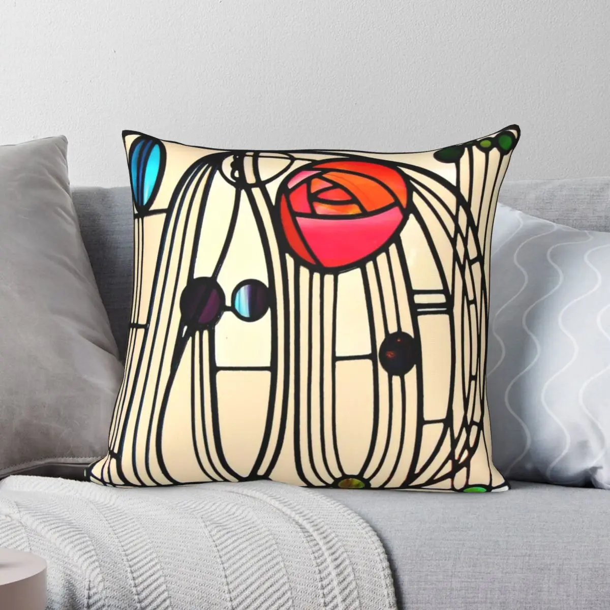 

Charles Rennie Mackintosh Design Pillowcase Polyester Linen Velvet Pattern Zip Decor Throw Pillow Case Home Cushion Cover