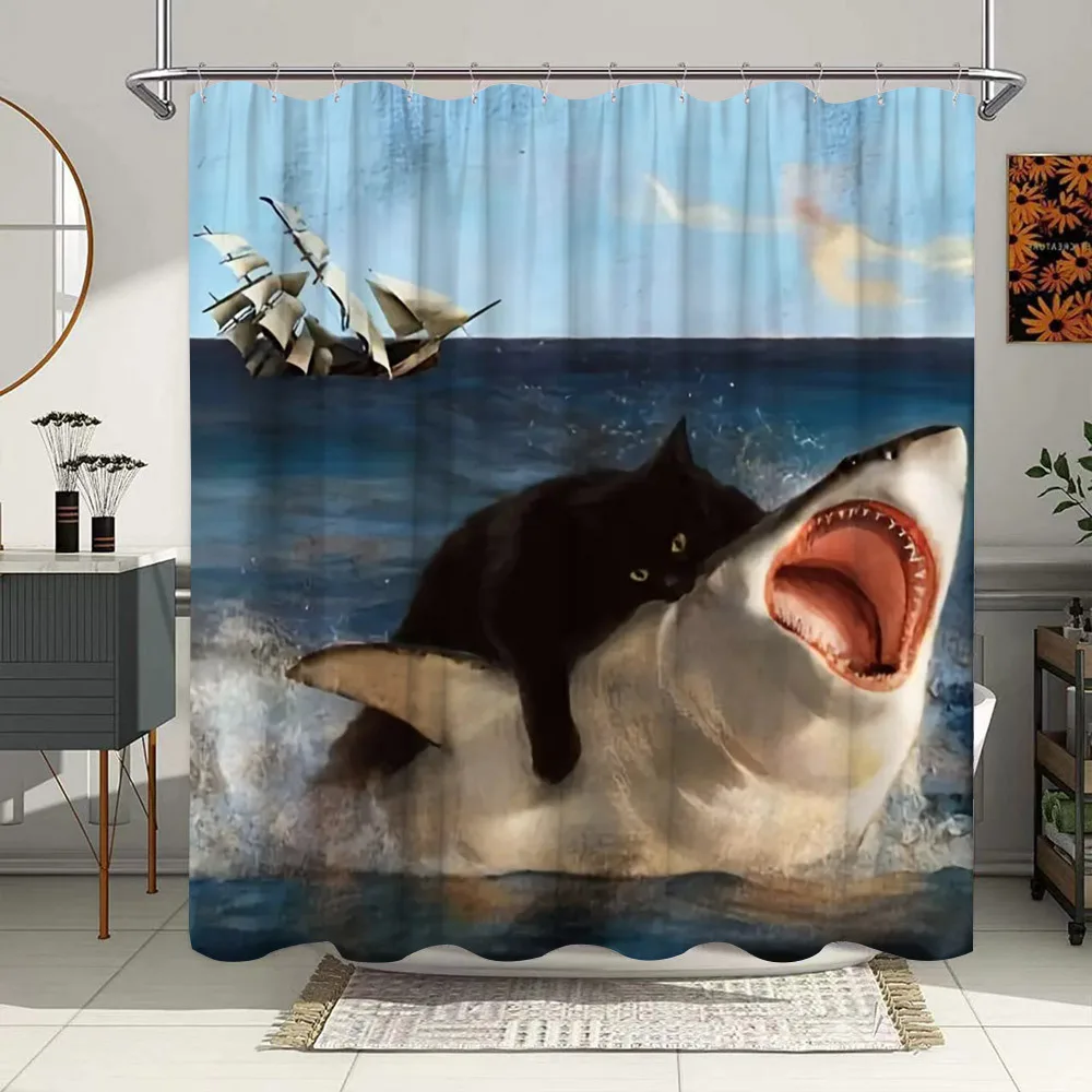 

Занавеска для душа «Кошачья акула»