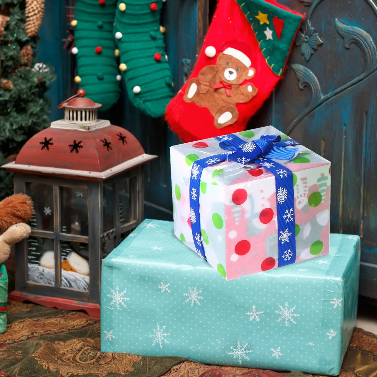 

Christmas Ribbon Tree Party Supplies Ribbons Gift Bows Wired Holidaydecorative Decorationswrapping Edged Wire Decoration