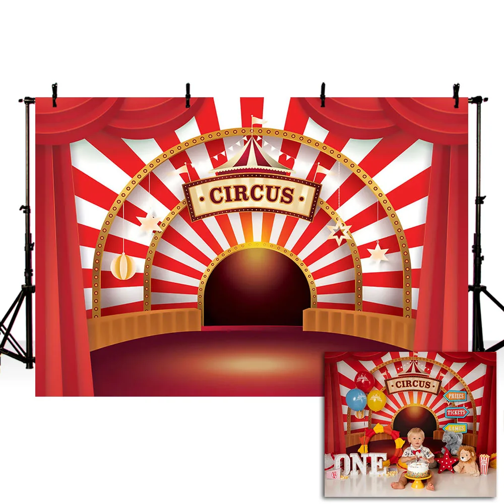 

Mehofond Photography Backgrounds Newborn Birthday Party Circus Theme Baby Shower Backdrops For Photo Studio Photocall Photozone