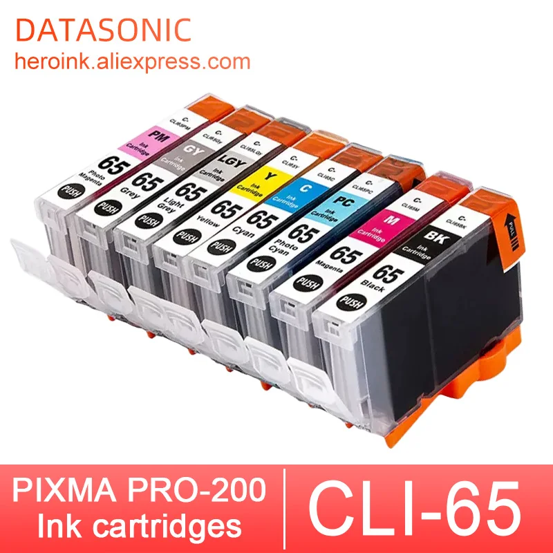 

10 цветов, 1 комплект, картридж для струйных чернил CLI65 CLI-65 CLI 65 Premium Color совместимый с принтером Canon Pixma PRO-200 PRO200 PRO 200