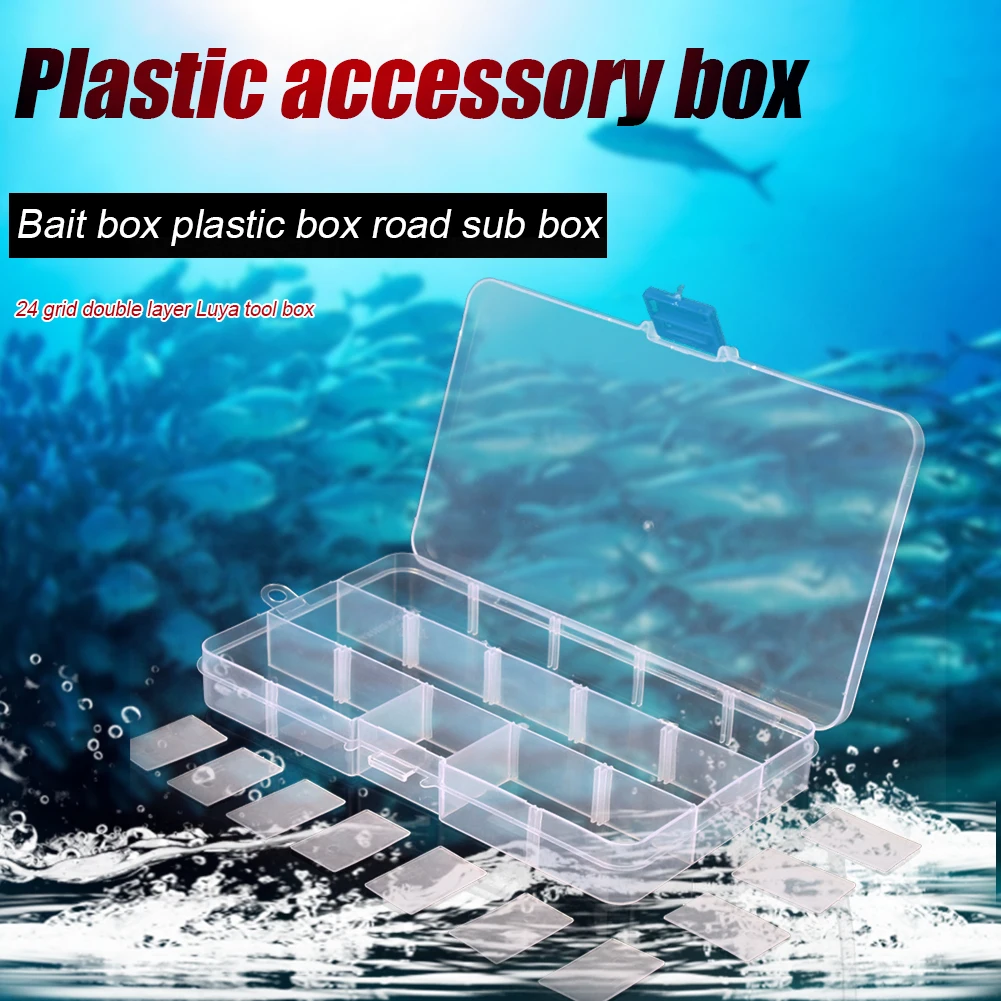 

24 Slots Plastic Fishing Tackle Boxes Bobbin Spools Carp Fishing Accessory Organizer Line Box Fishing Tackle Boxes