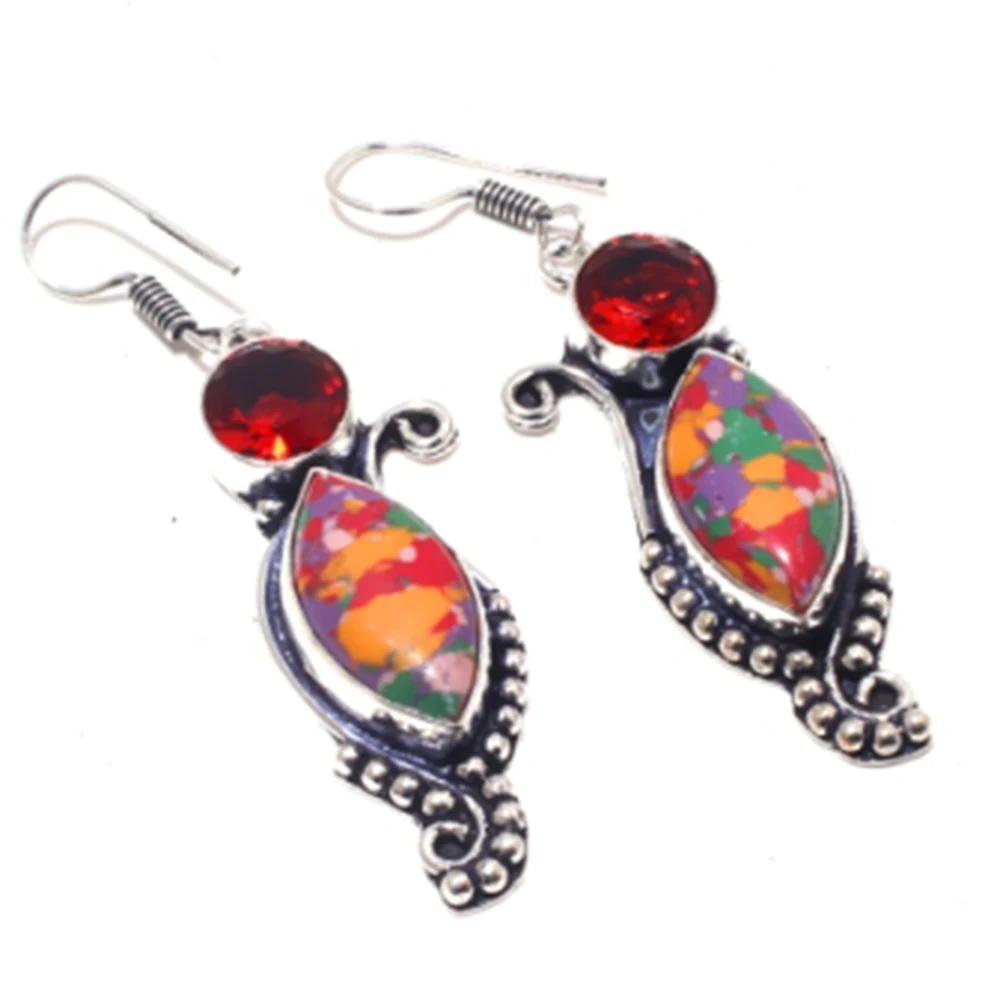 

Серебристые серьги Jaspers сверху меди, 62 мм, E3816