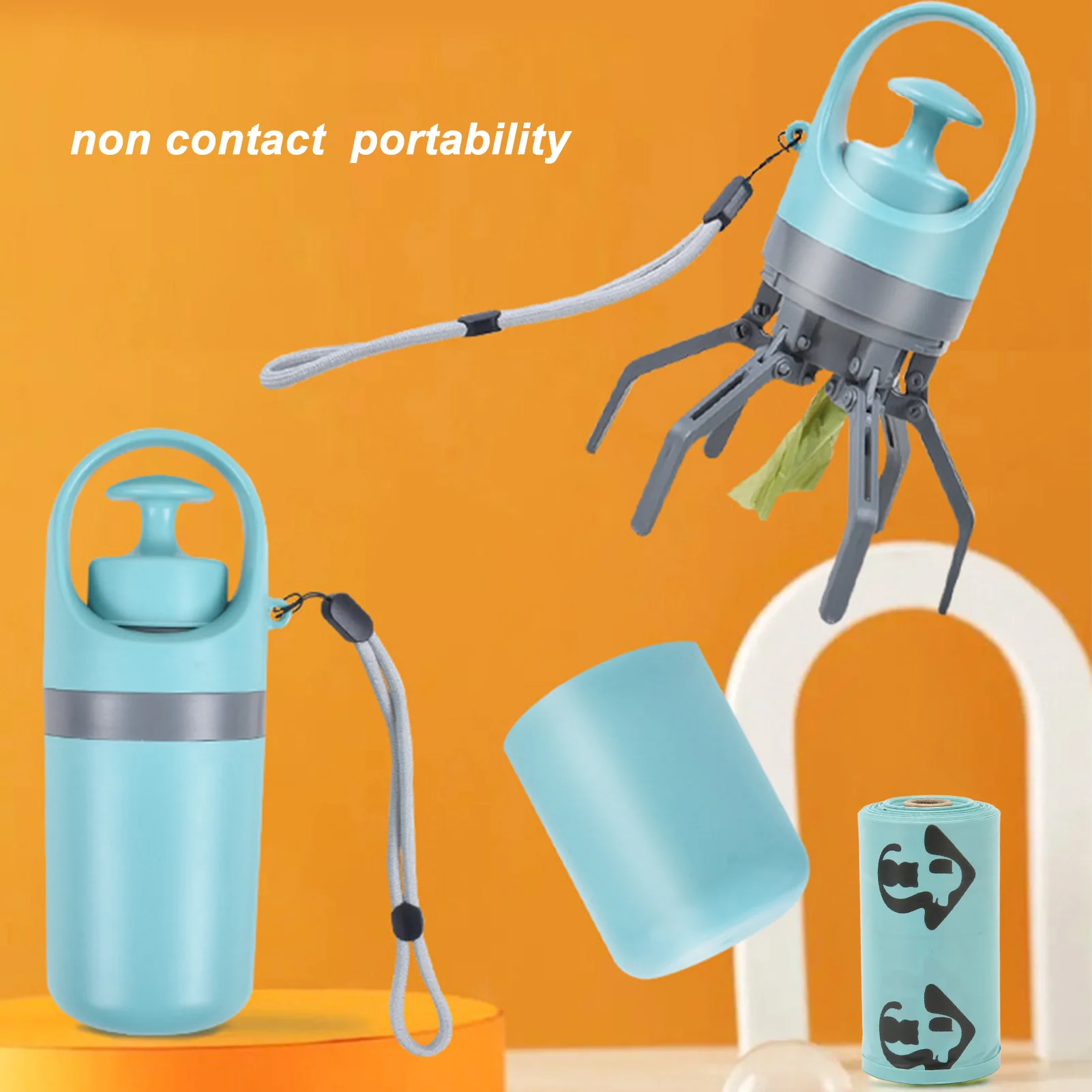 

Scooper Built-in Dog Picker Portable Waste Lightweight Bag Pet Claw Dispenser Poop Quality High Pooper No-touch