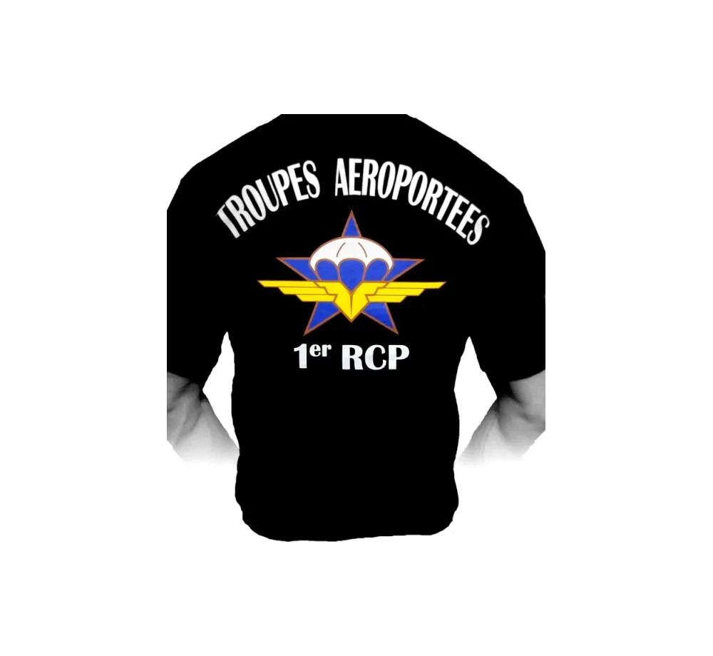 1er RCP Régiment De Chasseurs Parachut avea Французская военная футболка с коротким рукавом Повседневные рубашки из 100% хлопка (art.: 3920ccd7300d5) - 3920ccd7300d5