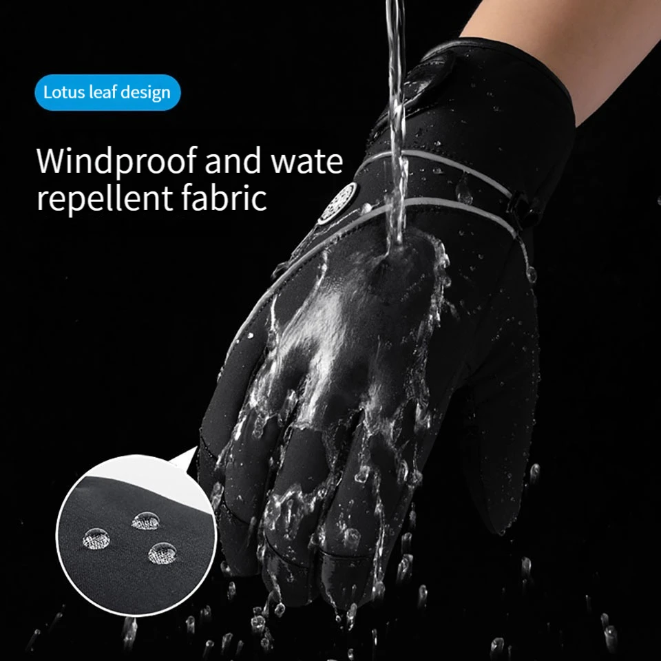 Зимние велосипедные перчатки GOBYGO для улицы мужские флисовые Нескользящие