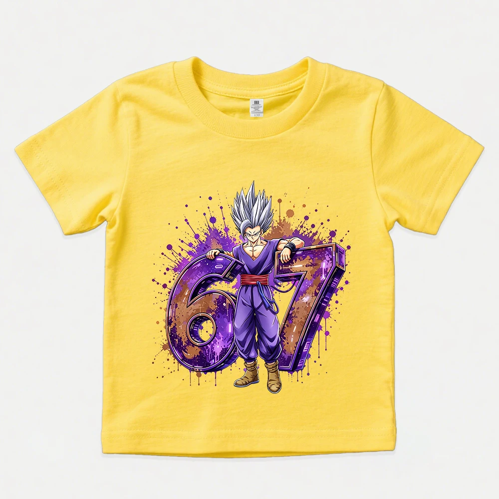 Фото Детская хлопковая футболка с принтом Dragon Ball Gohan 67, повседневный топ для детей и подростков, для мальчиков и девочек, на каждый день №3