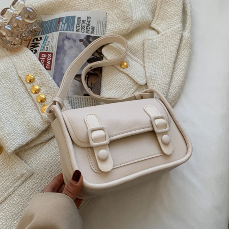 

Vintage Handbags for Women Contrast Color Pu Leather Messenger Bag Preppy Style Lady Shoulder Bags Tote Crossbody Purse