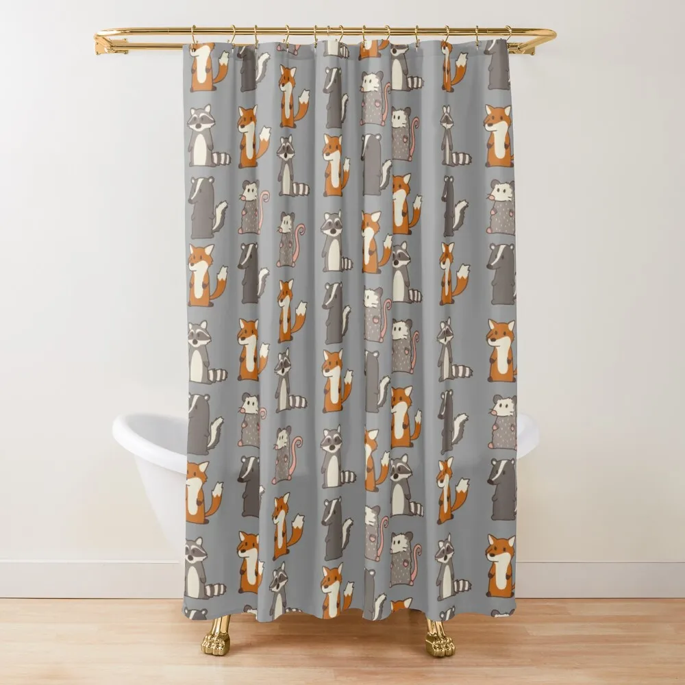 

Fox, Raccoon, Opossum & Skunk Woodland Friends #3 Window Roller Ready-Made Curtain For Bathroom Partition Shower Curtains