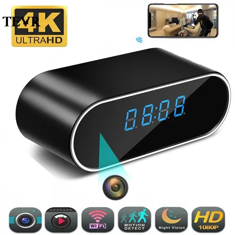 

4K 1080P HD Clock Camera Wireless WIFI Camera Micro Camera Infrared Night Vision Alarm Camera DVR Small Camera