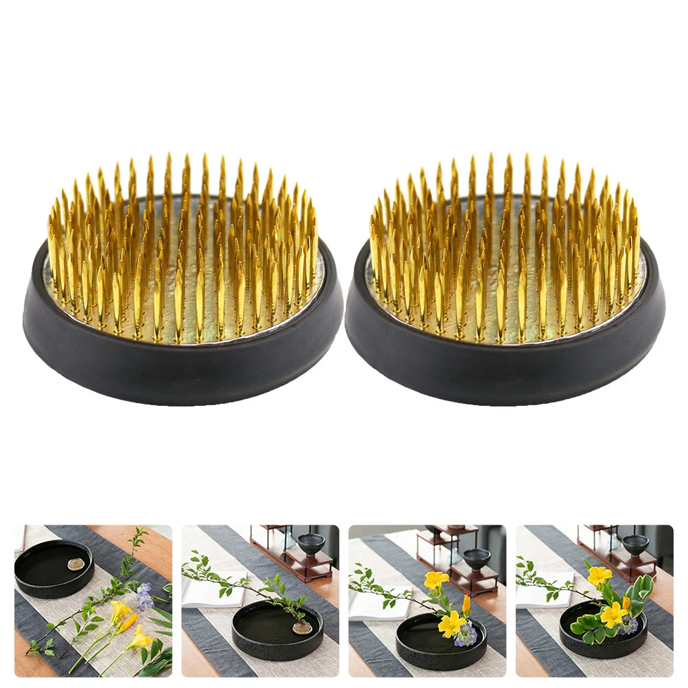 

2pcs Sun Ikebana Flower Planting Tools Flower Fixing Tool with Rubber Base Flower Stand
