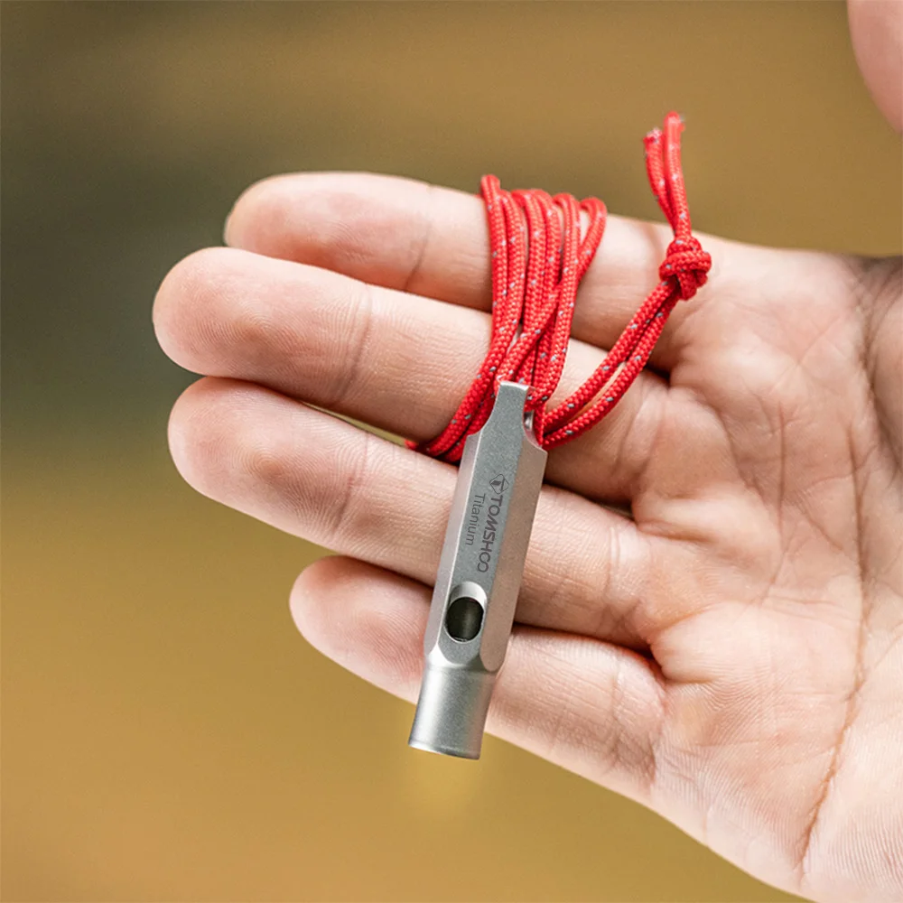 Титановый свисток TOMSHOO аварийные свистки для выживания со шнурком громкие