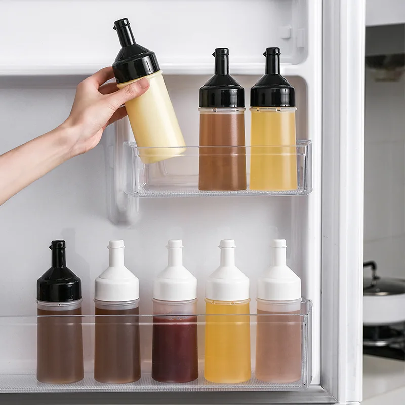 

250ML Squeeze Condiment Oil Bottles Can Sealing Cap Seasoning Jar Salad Ketchup Cruet Kitchen Supplies