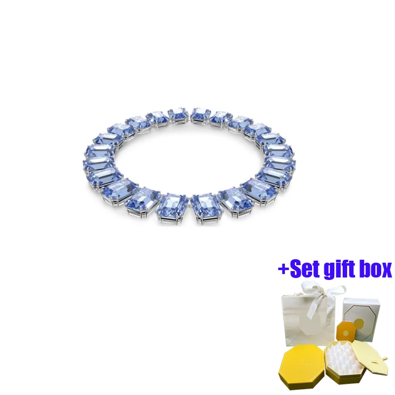

Fashionable and Charming Block Diamonds, Blue Candy Jewelry Necklace, Suitable for Beautiful Women to Wear, Free Shipping