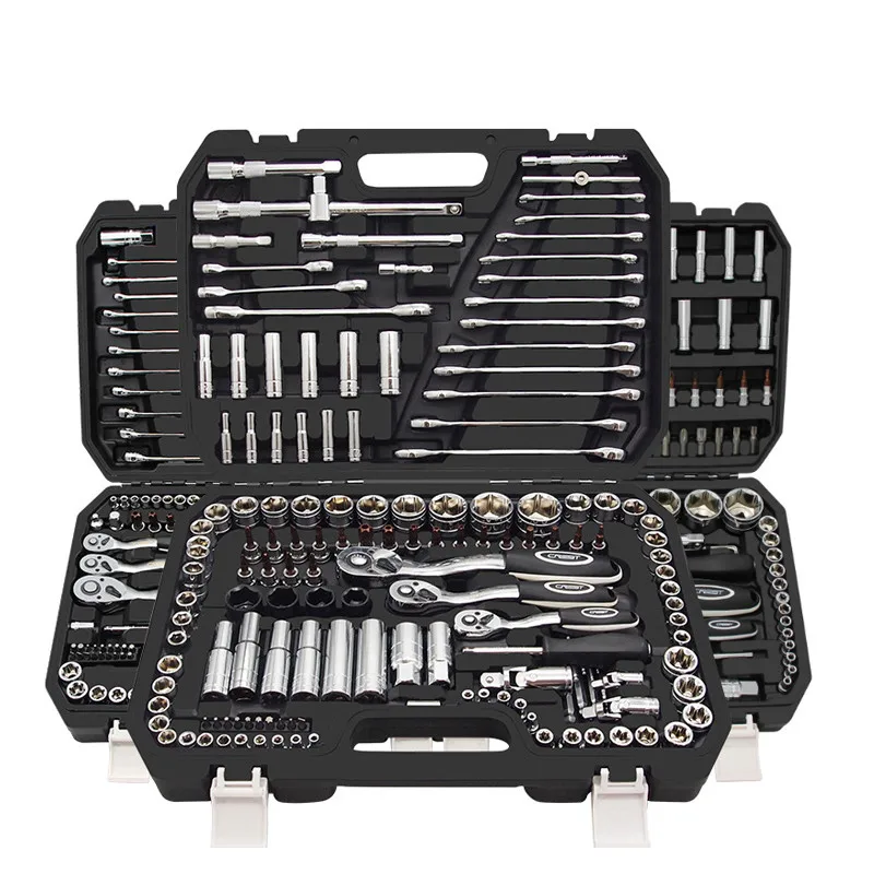 

Auto Repair Hand Tool Set Home Machinery Tool Box 1/4 Inch Socket Wrench Set Ratchet Screwdriver Metal Painting 8*6 inchs