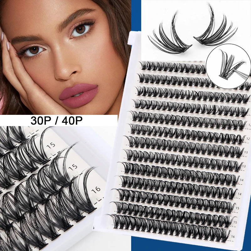 

14Rows Hot Melt Individual Eyelashes Extension Lashes 30P/40P C Curl D Curl Mix 9-16mm Individual Lash DIY Clusters Cosplay Lash