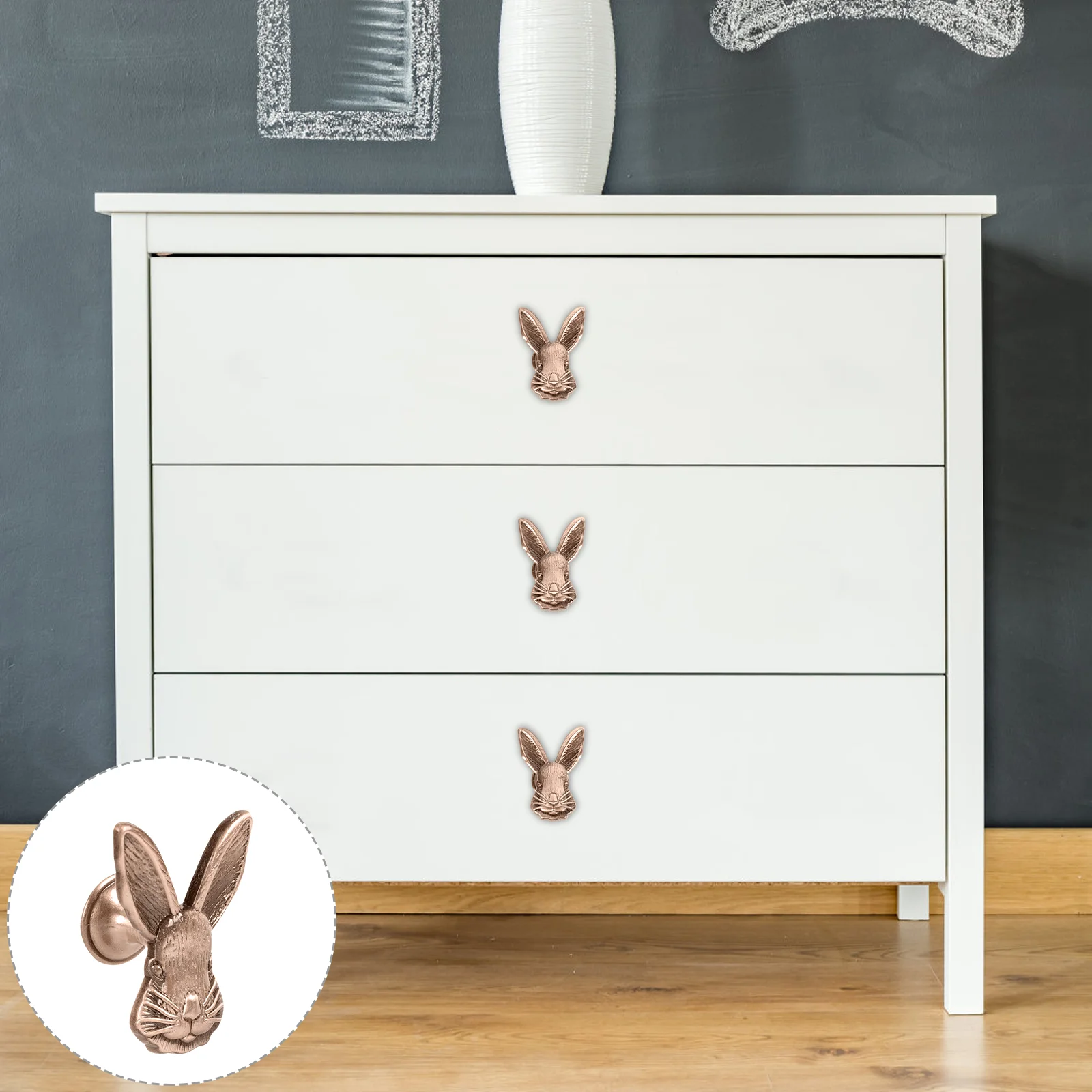 

2 Pcs Rabbit Cabinet Knobs Brass Knobs Cabinet Handles Black Dresser Knobs Rabbit Drawer Knobs Door Handle Alloy Drawer Knobs