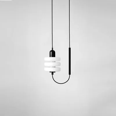 

Nordic Minimalist Pendant Light Iron Black and White LED Creative Lamps Bedroom Living Room Dining Room Hotel Interior Lighting