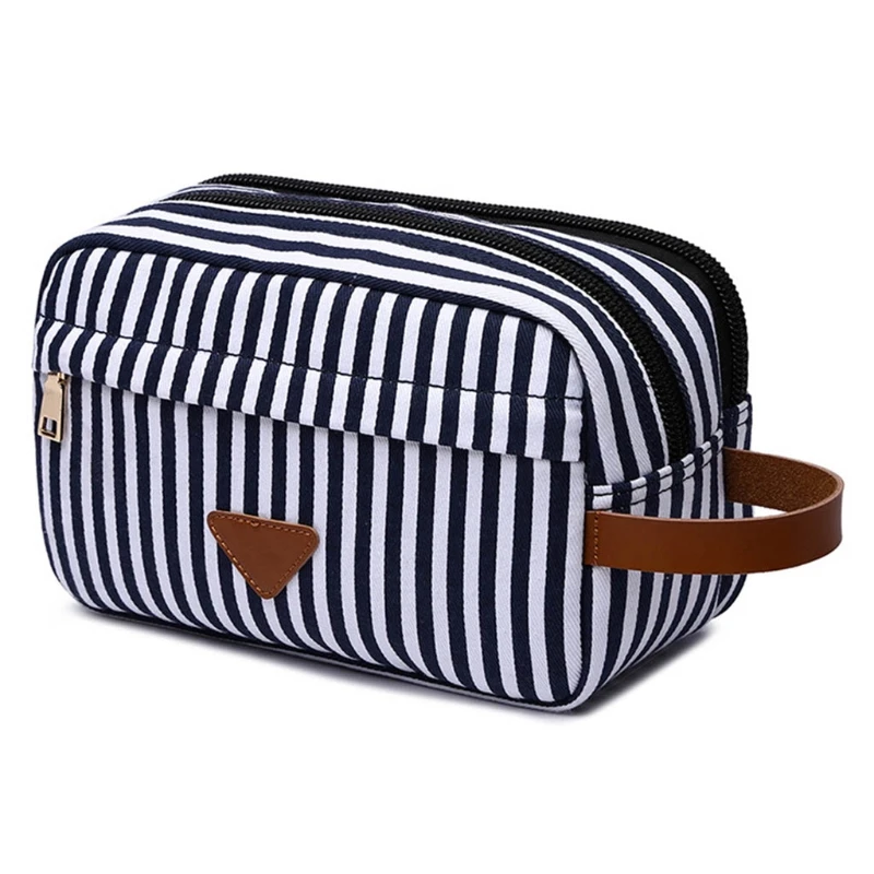 

Travel Toiletry Bag Portable Stripe Cosmetic Wash Bag Overnight Gym Shaving Bags Make up Coin Purse