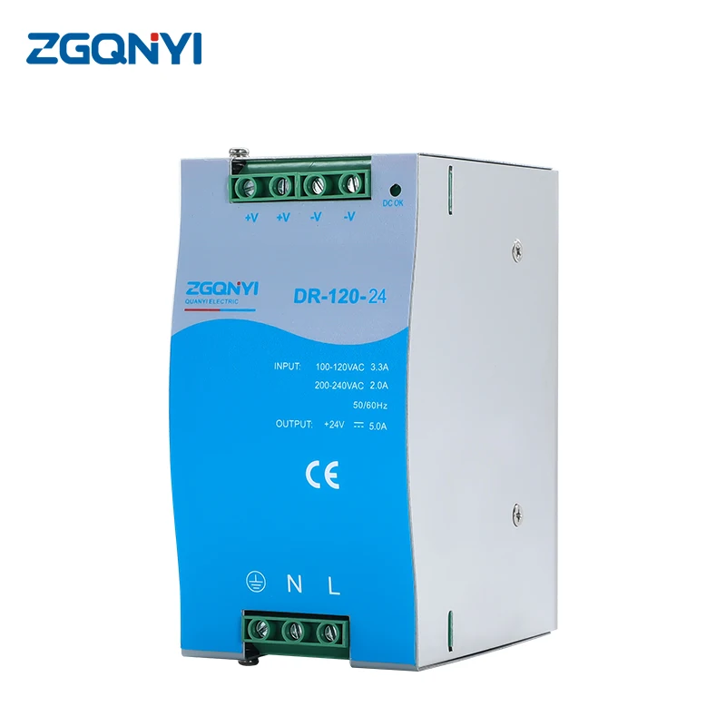 

ZGQNYI DR-120W DIN Rail импульсный источник питания 24 вольт AC-DC эффективный и прочный, используемый для медицинских устройств