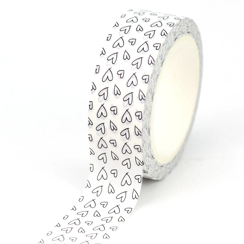 

Новинка, 1 шт., 10 м, декоративная лента с белыми сердечками для ведения журналов, наклейки для скрапбукинга, клейкая малярная лента, каваи, канцелярские принадлежности