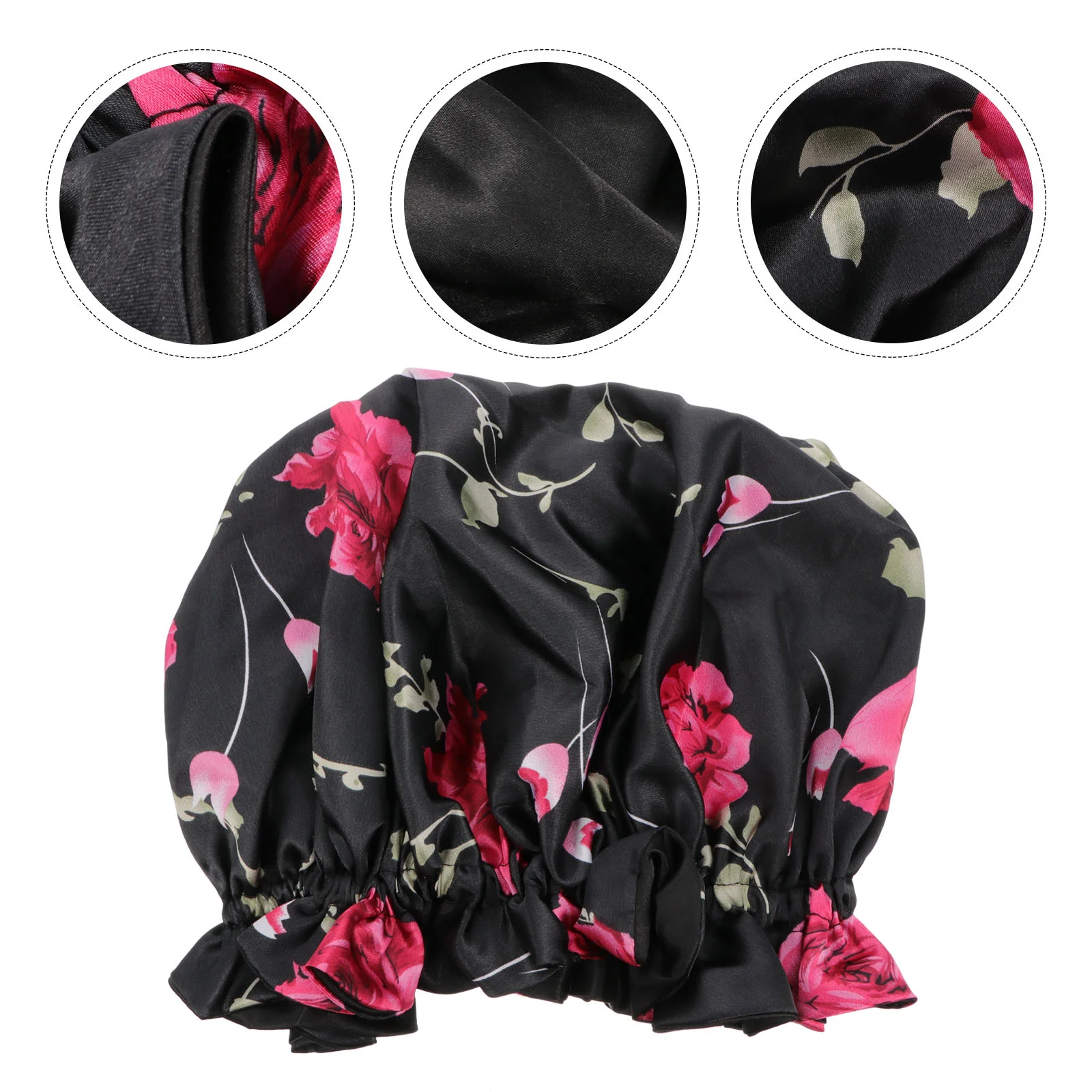 

Cap Sleeping Hair Satin Elastic Woman Shower Caps Bonnet Bath Nightcap Bathing Night Adjustable Bonnets Hats Silk Double Beauty