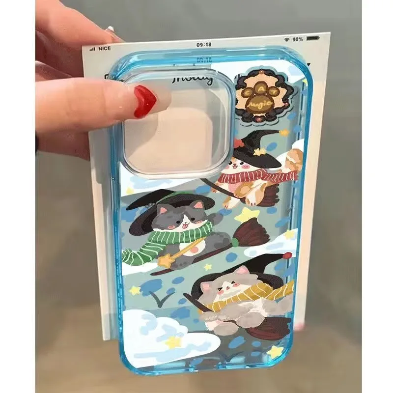 SEIRASSIM мягкий чехол для телефона с милым мультяшным котом iphone 16 pro max 15 plus 14 13 11 12